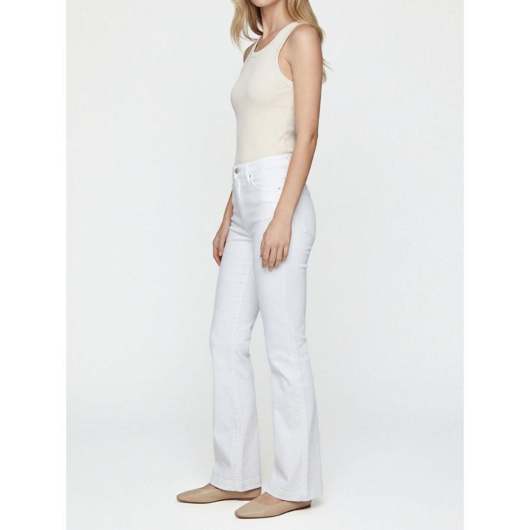 Avery High Rise Trouser Leg Jeans - White