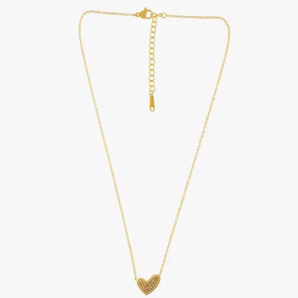 Love Origami Pavé Pendant Necklace