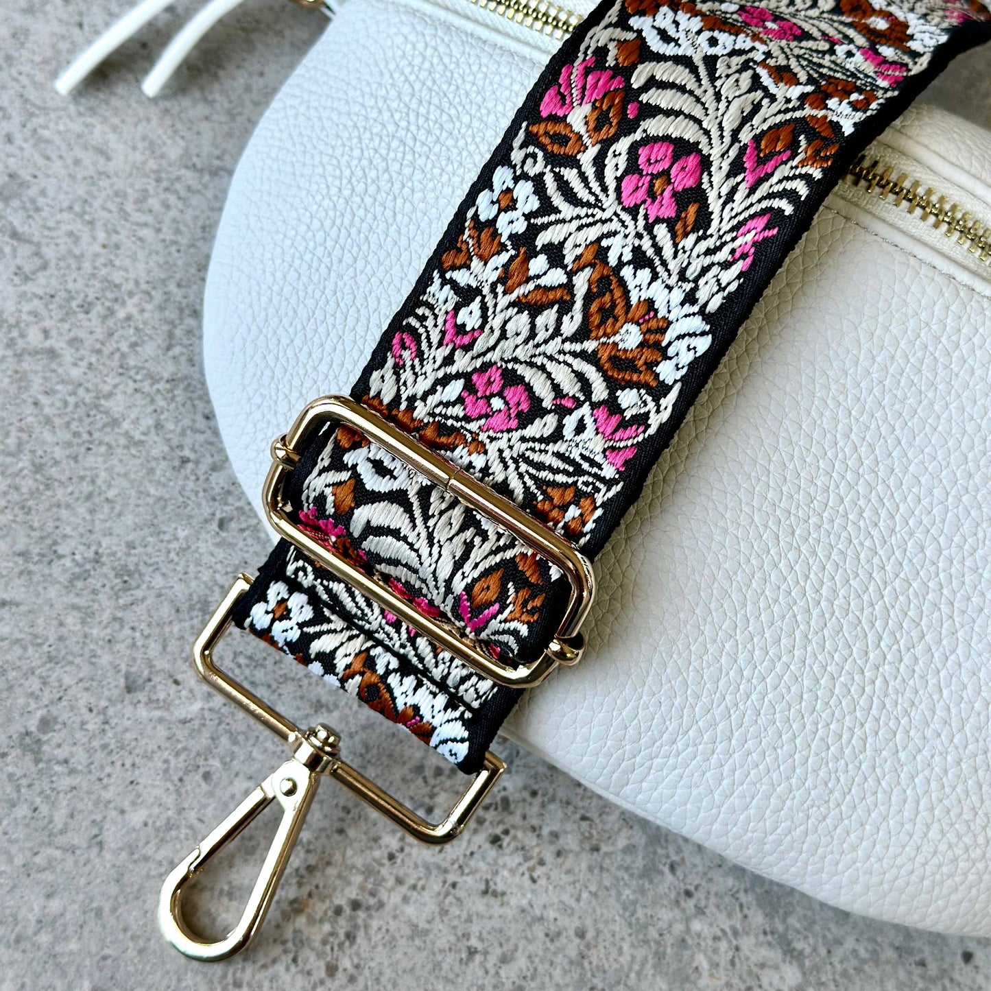 Faux Leather Crossbody Bag - White Cream