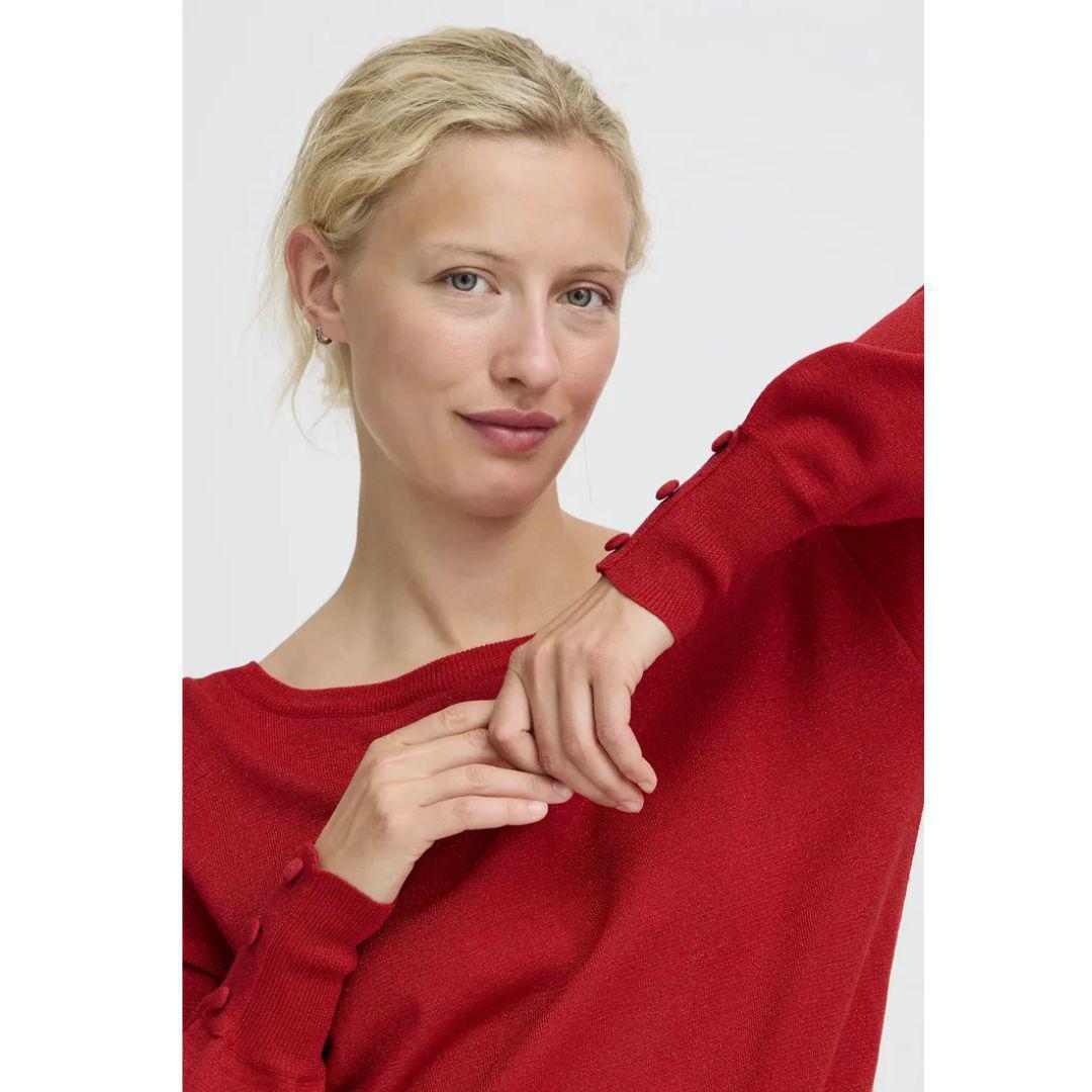 Mobbe Boatneck Jumper - 20818271 - Barbados Cherry