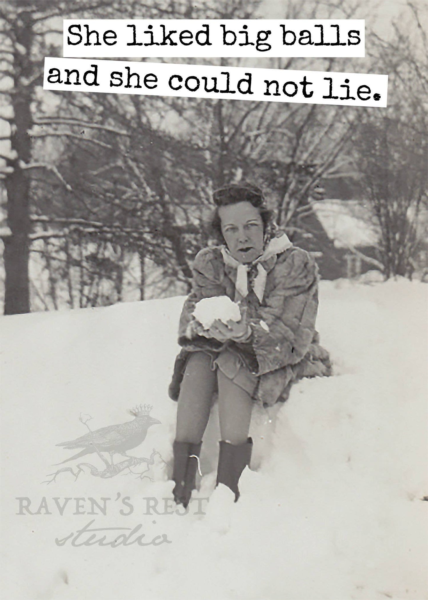 She Liked Big Balls And She Could Not Lie. Christmas Card.