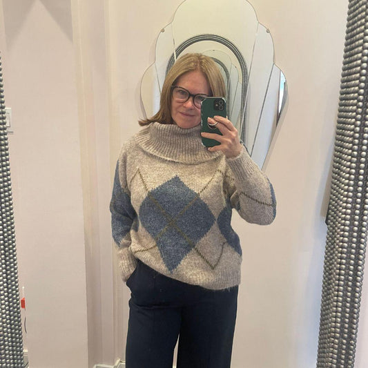 FRANSA Charleen Argyle Sweater | 20618567