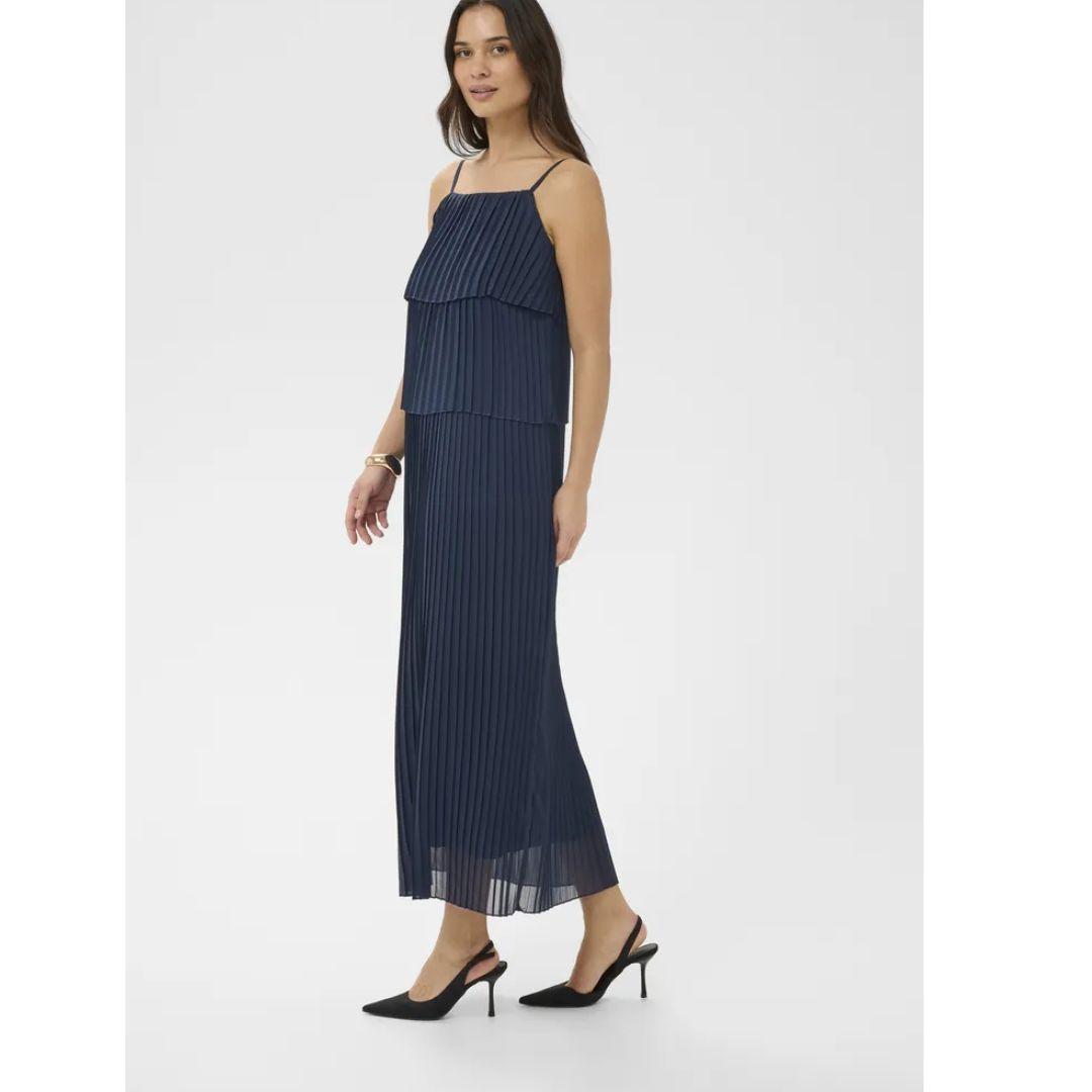Kiera Plisse Dress | Midnight Marine