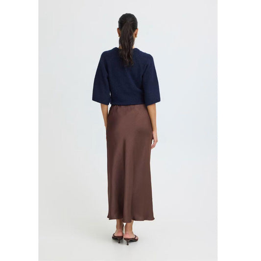 Dacanna Satin Midi Skirt | French Roast