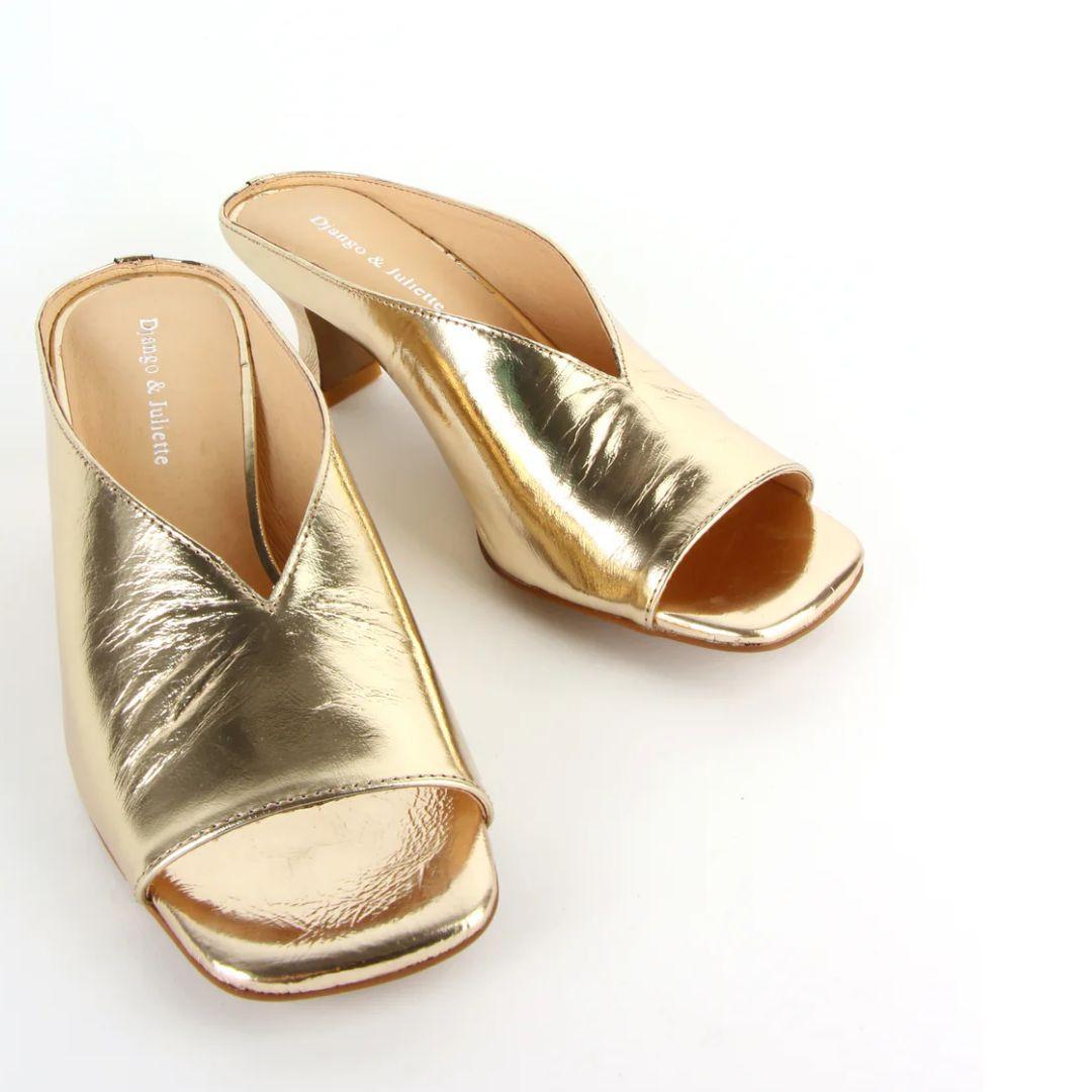 Ursola Gold Foil Mule Sandal