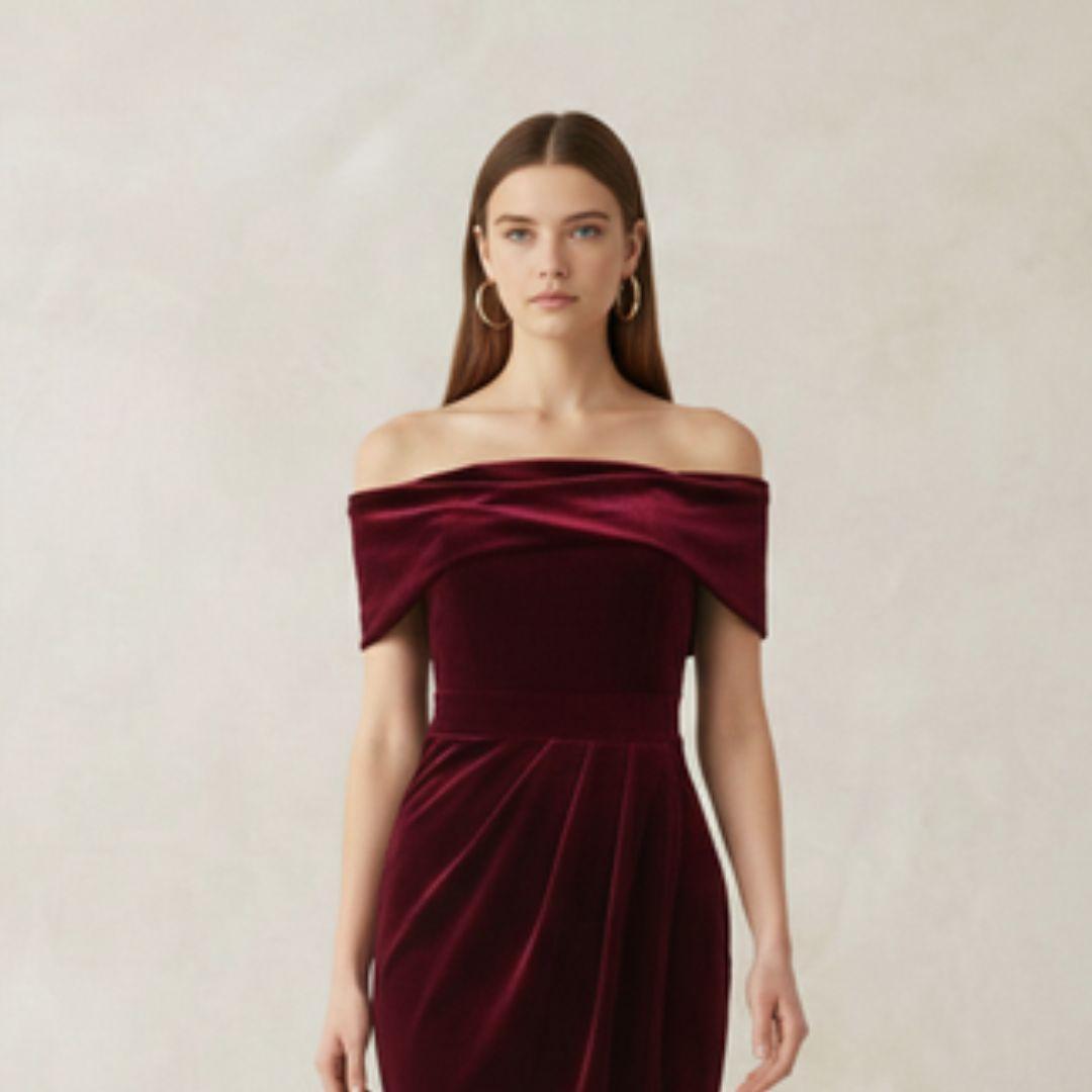 Stormlight Velvet Dress | M065807 | Burgundy
