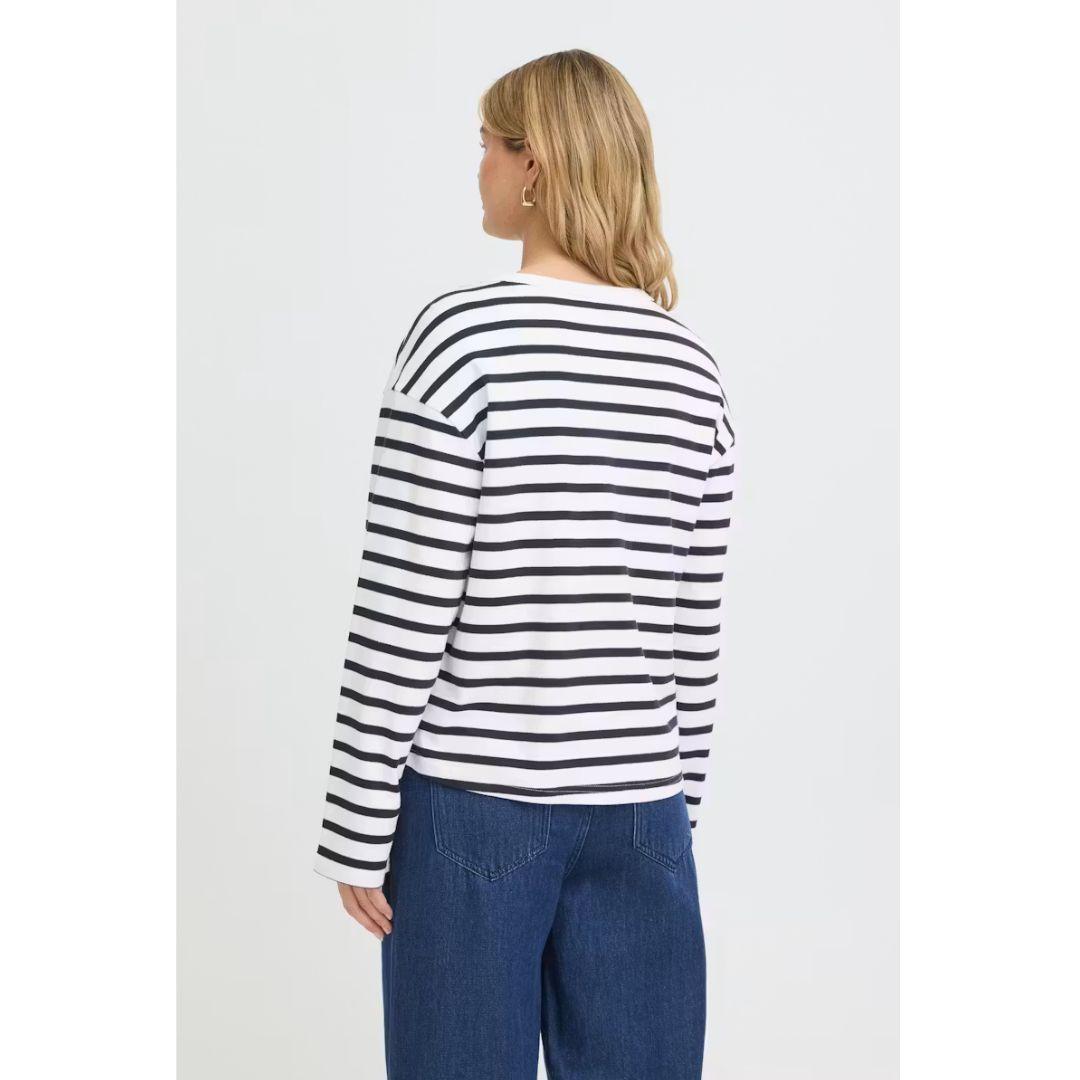 Bree Long Sleeve Top | Navy Stripe