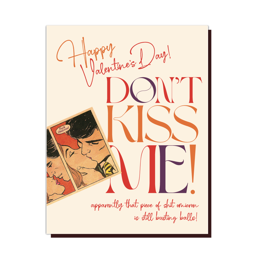 Omicron Kiss Valentine Card - Offensive and Delightful