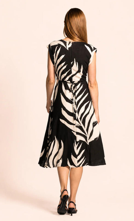 Elmer Midi Faux Wrap Dress | Black Multi
