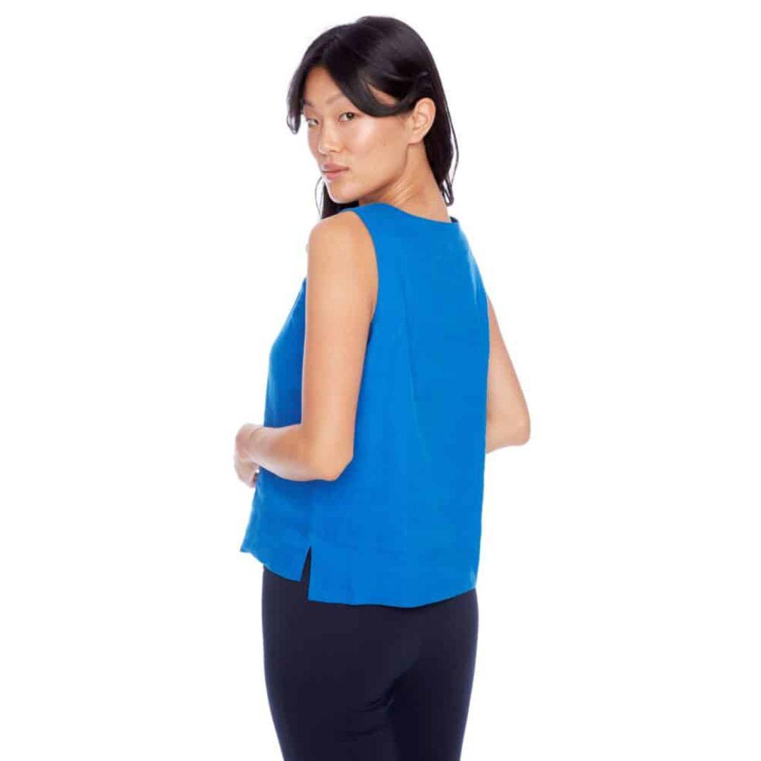 Lila Linen Sleeveless Top - 248000 - Lapis Blue