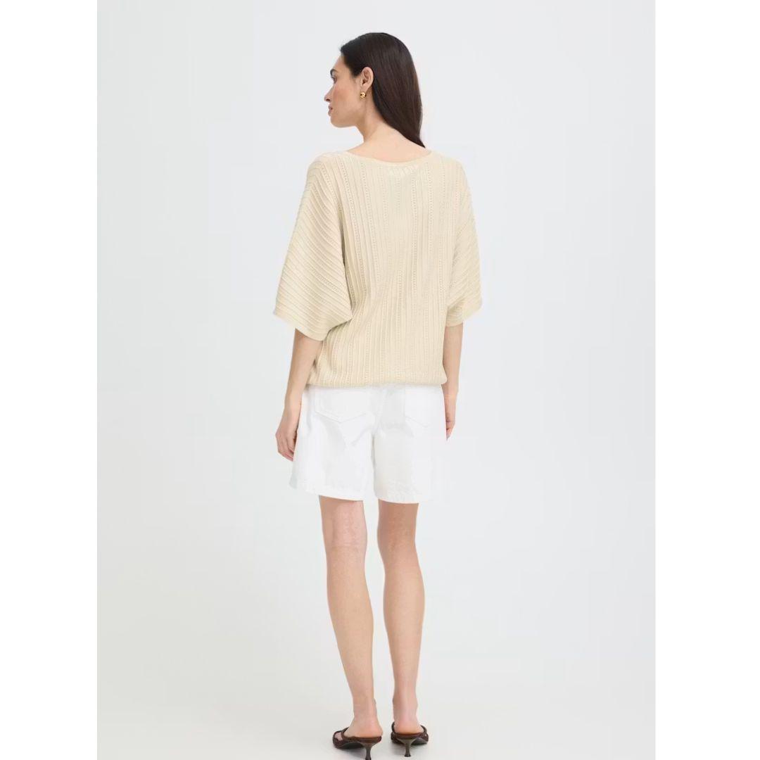 Mobbe V-Neck Lightknit Sweater | Birch