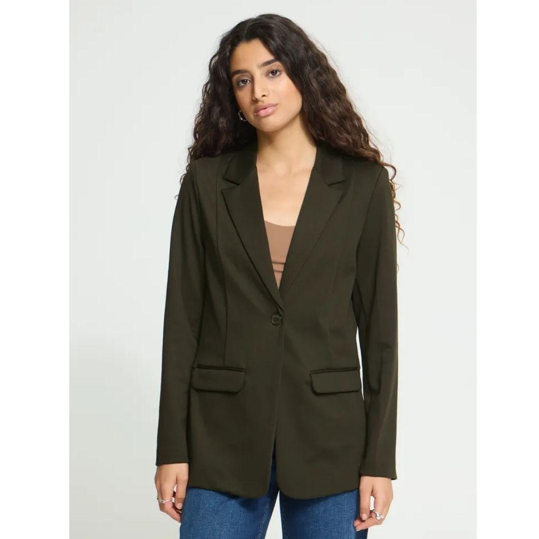Kate Tailored Long Blazer | Rosin Green