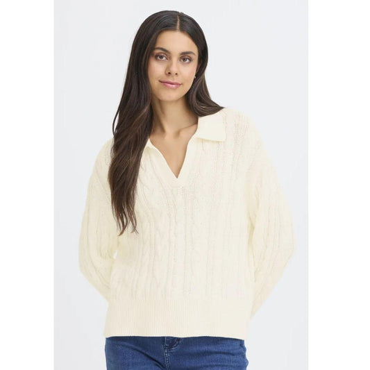 Vivian Cotton Polo Cable Sweater
