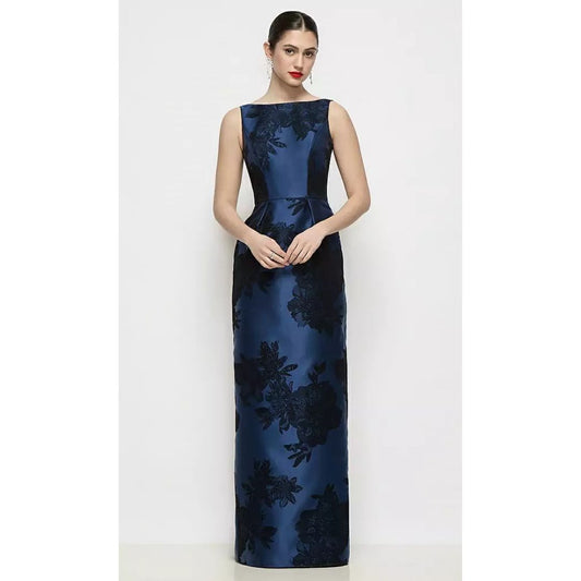 Alfred Sung Lisette Flocked Satin Gown | D903FFT