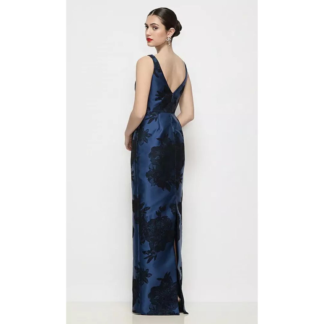 Alfred Sung Lisette Flocked Satin Gown | D903FFT