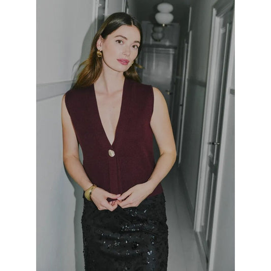 FRANSA Sally Knit Vest | 20618485 | Port Royal
