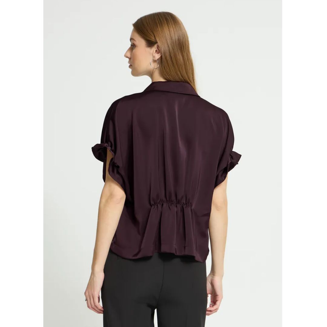 ICHI Letta Satin Blouse | 20127011 | Fudge