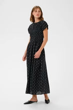Amelie Smocked Maxi Dress | Black White Dot