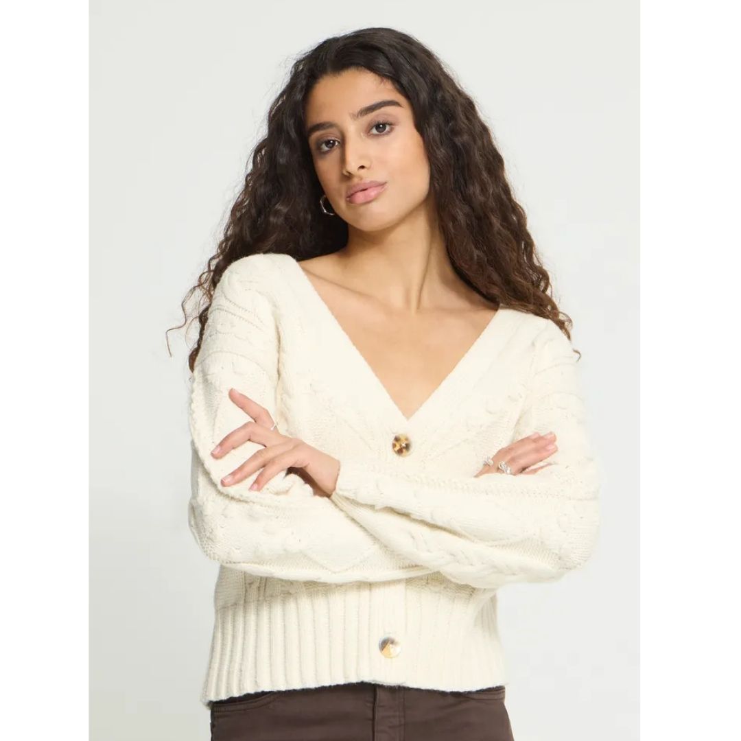 ICHI Arper Cable Knit Cardigan | 20126806