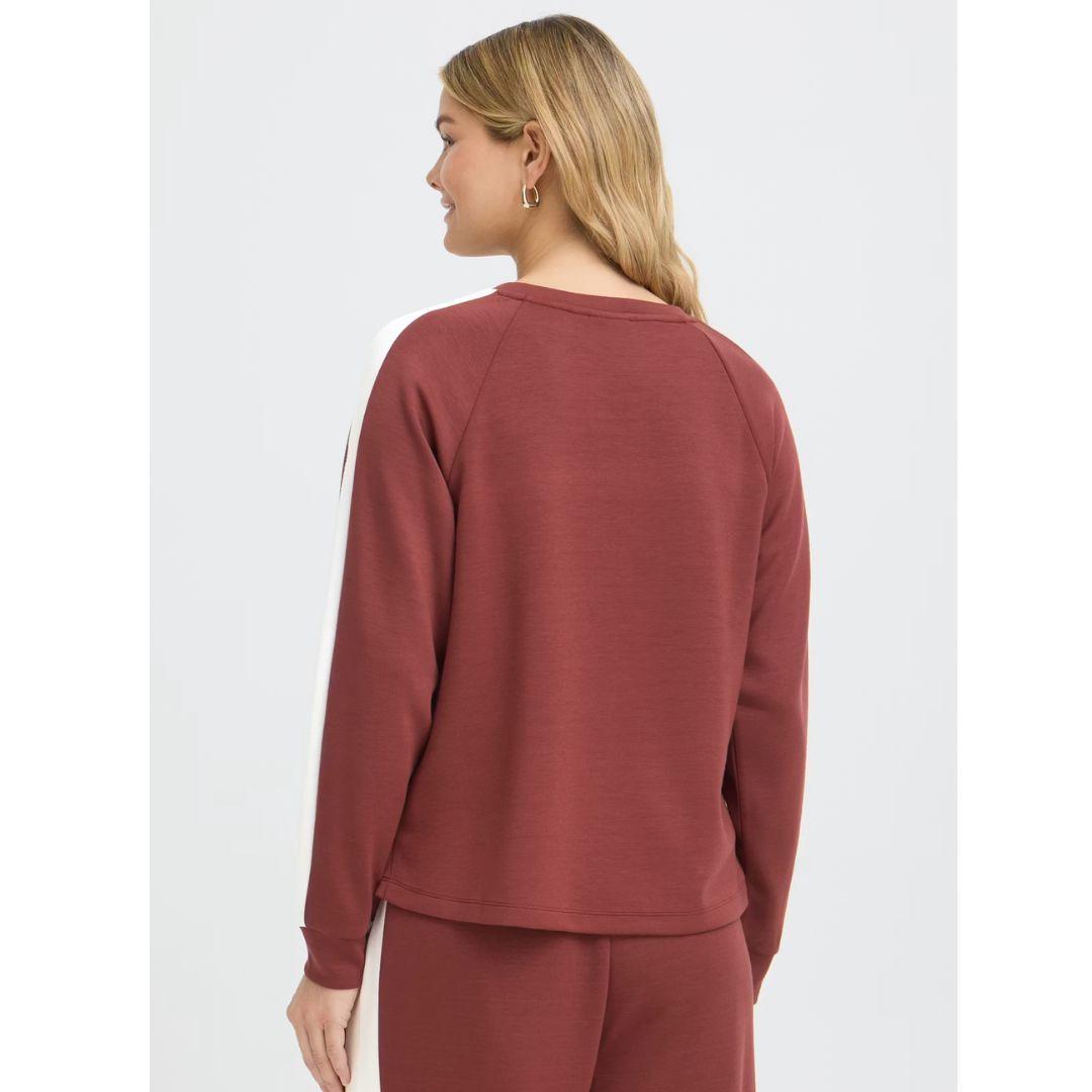 Aurora Stripe Travel Sweatshirt | Rum White Contrast