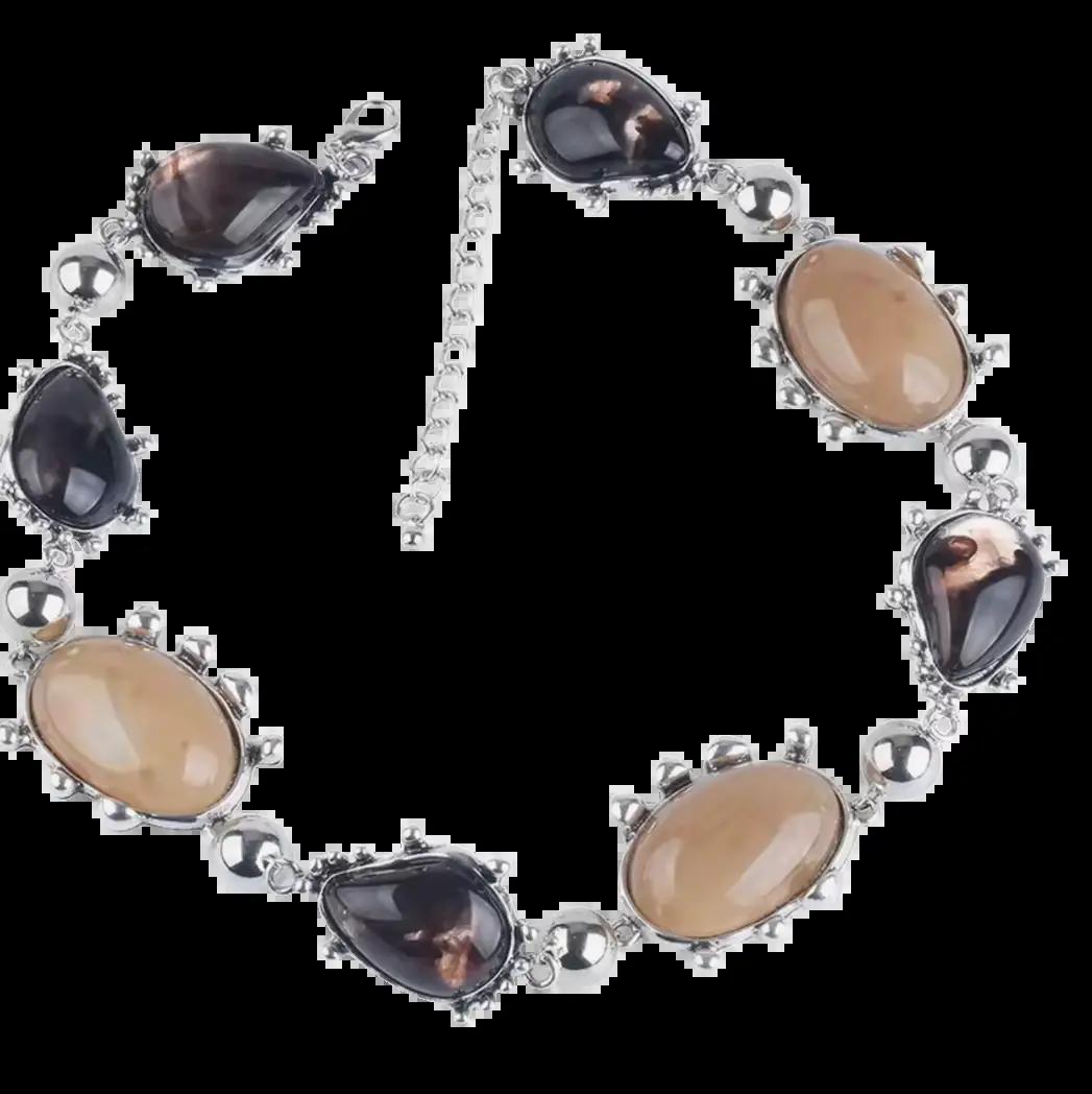 Boho Carmel Collar Cabochon Necklace