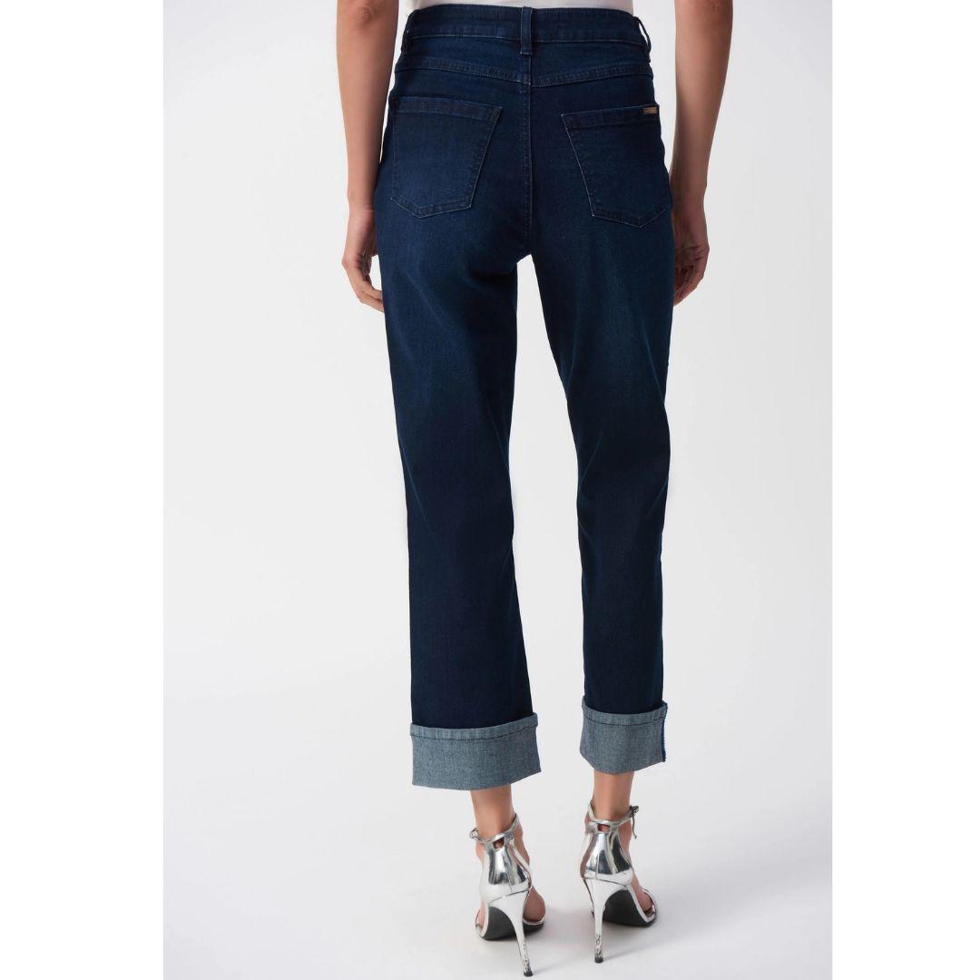 Slim Fit Cropped Jeans - 251961 - Dark Denim Blue