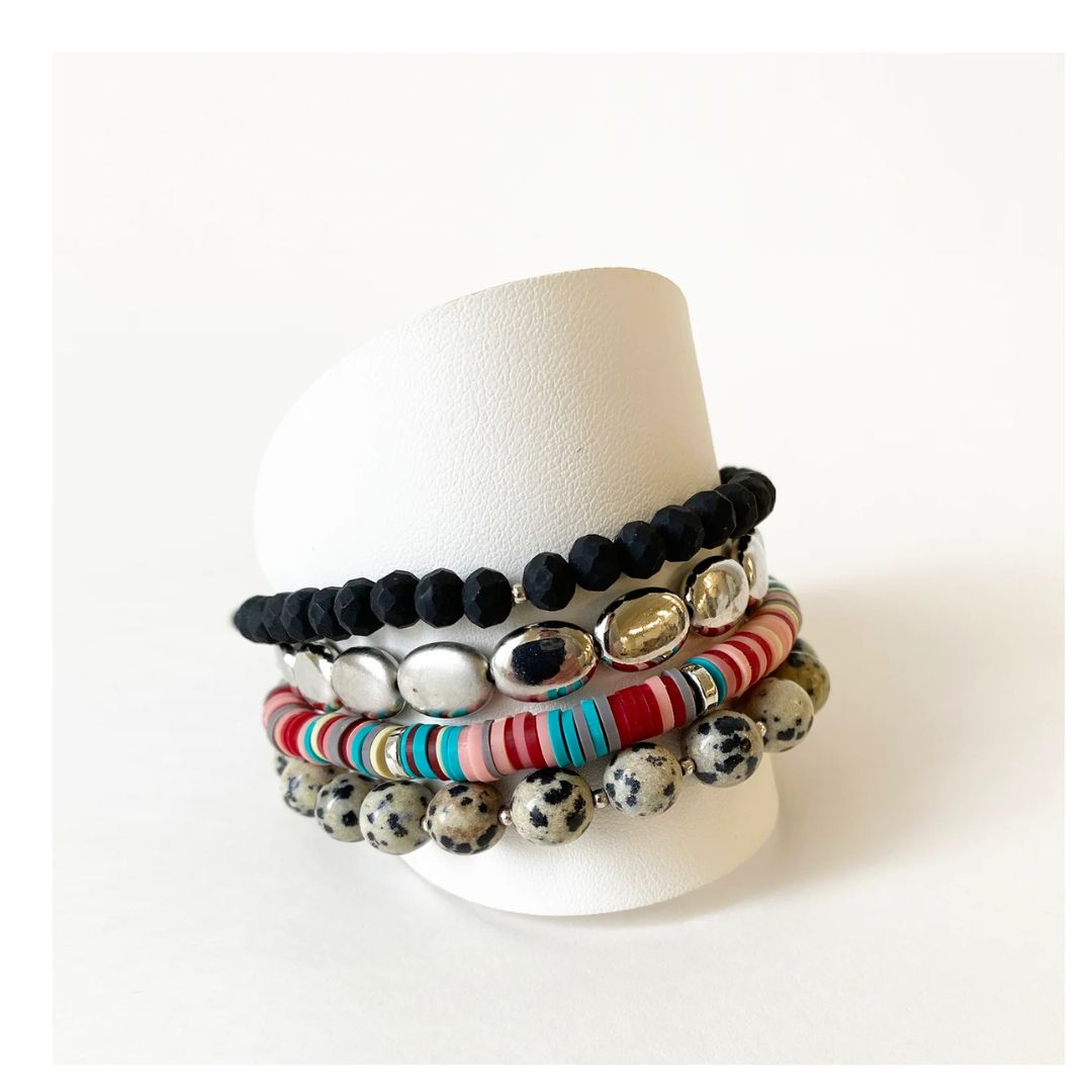 Silver 4-Row Bracelet - 3235-MIX-S