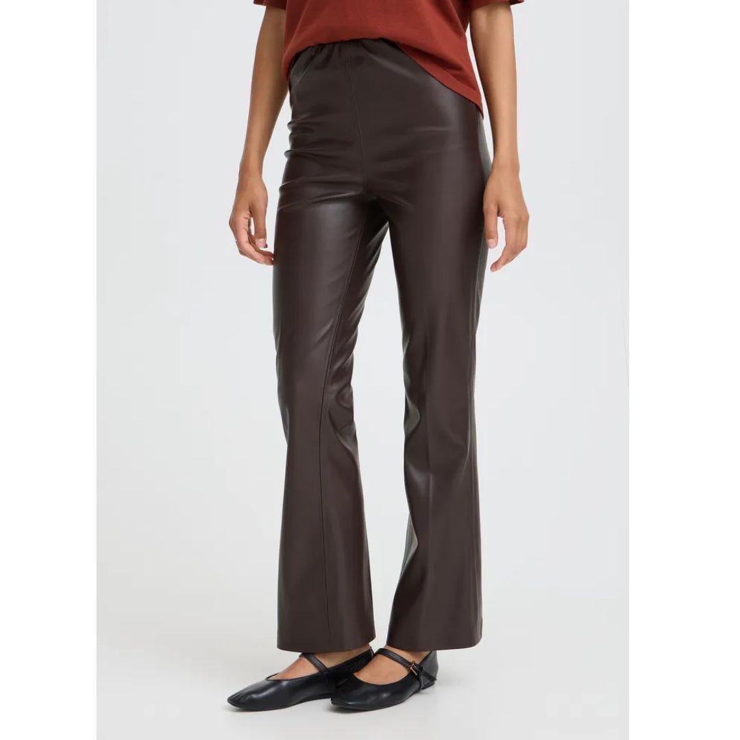 BYOUNG Daja Faux Leather Flare Pants | 20819556 | Java