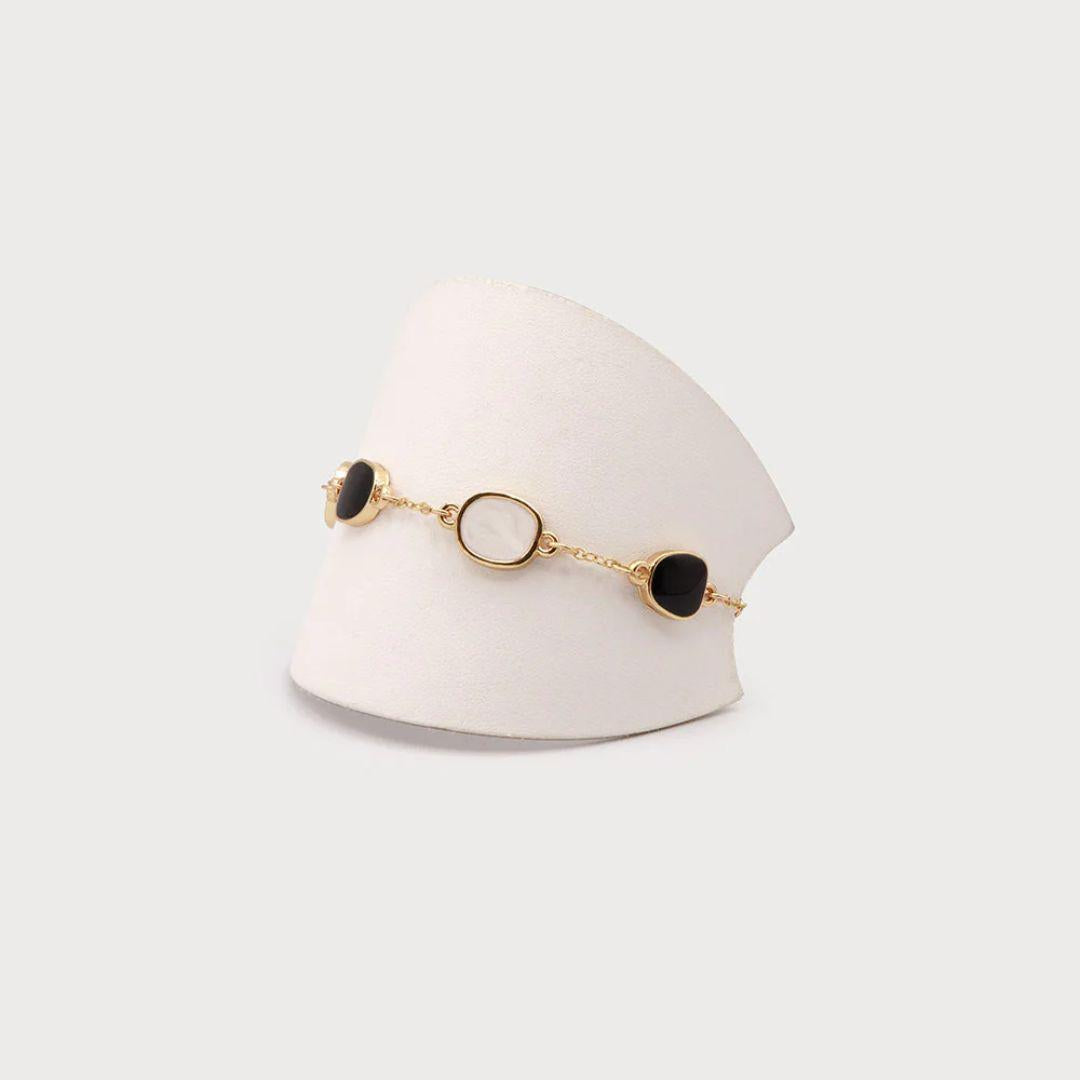 Acrylic Two Tone Bracelet - Gold