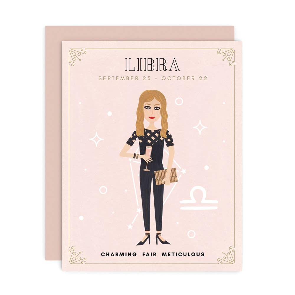 Libra Zodiac Babe Greeting Card