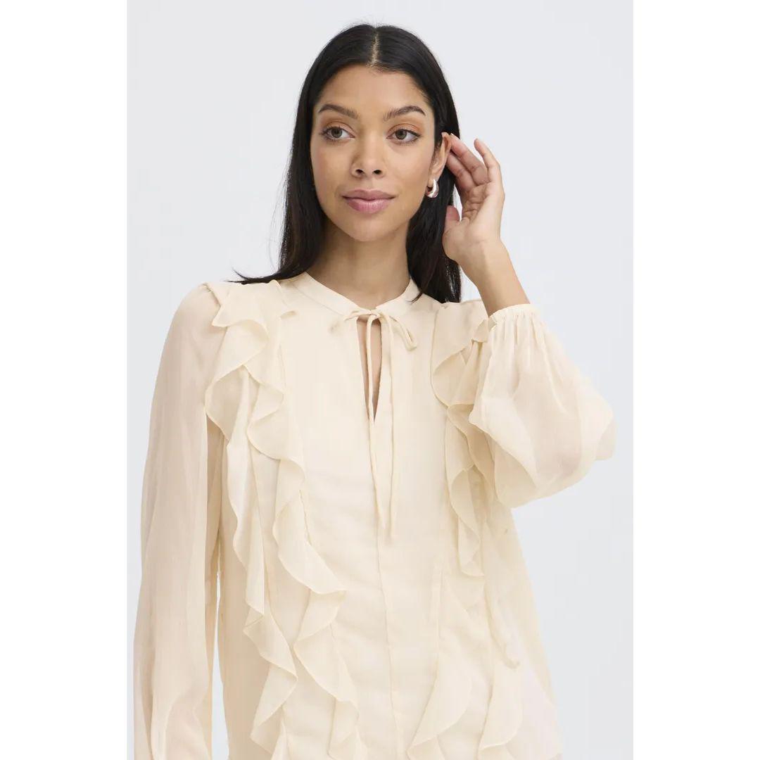 Gijo Frill Blouse | Oatmeal