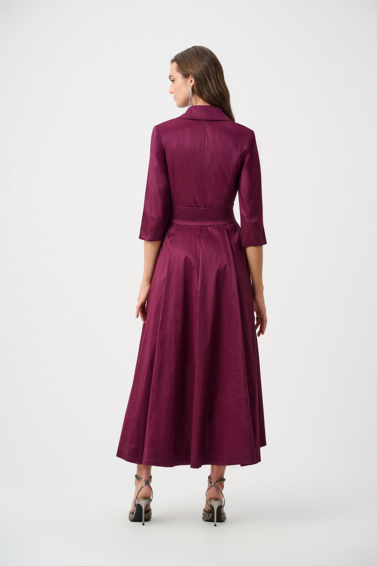 Stretch Taffeta Fit and Flare Wrap Dress - 263704 - Berry Burst