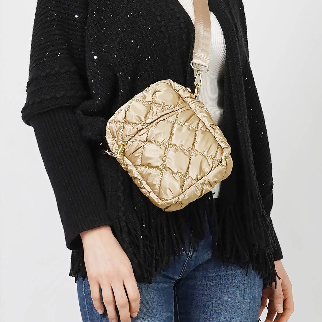 Glossy Puffy Mini Crossbody Bag - 27-EBG10714