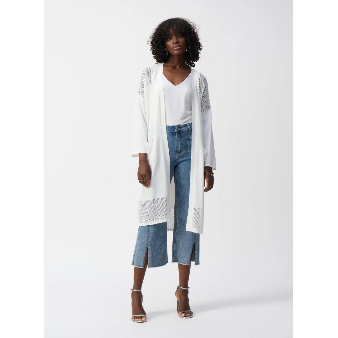 Culotte Jeans With Embellished Front Seam - 241903S25 - Vintage Blue