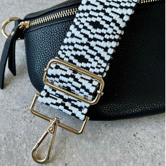 Crossbody Bag Strap - Black & White