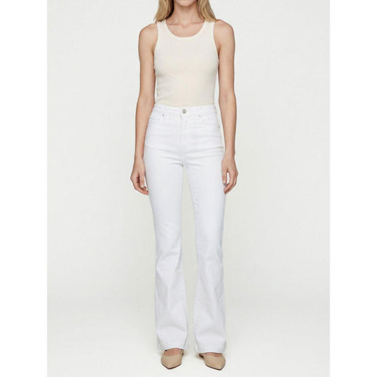 Avery High Rise Trouser Leg Jeans - White