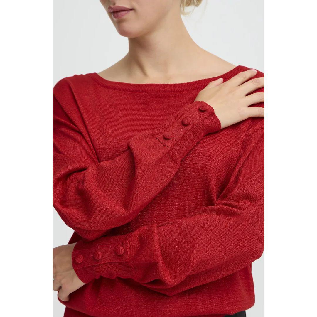 Mobbe Boatneck Jumper - 20818271 - Barbados Cherry