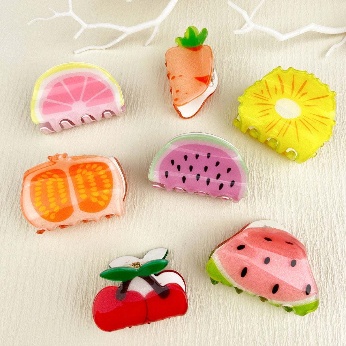 Fruit Rainbow Fun Hair Clip - Lemon