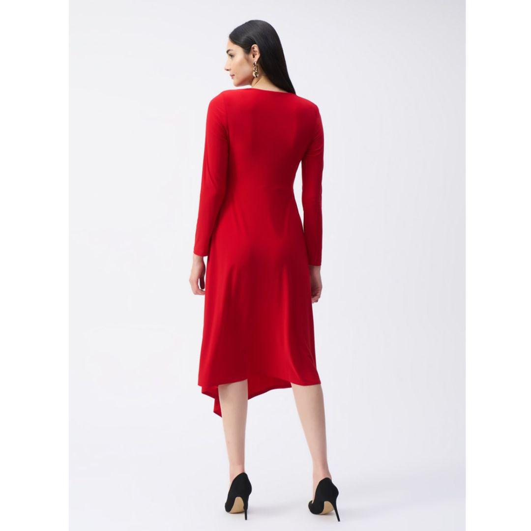 Silky Knit Wrap Dress - 243282 - Red