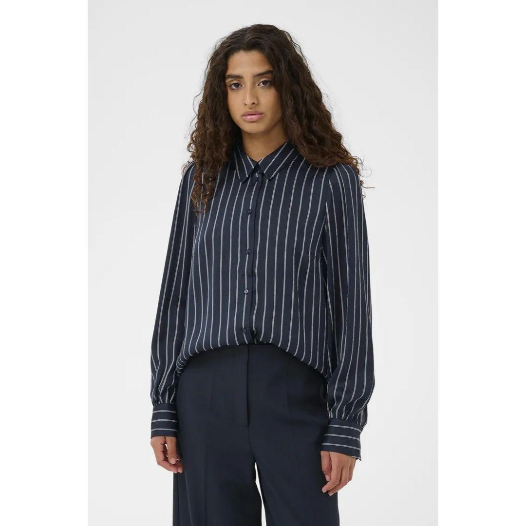 Ioana Paris Striped Blouse - 30408706 - Navy/Cream Stripe