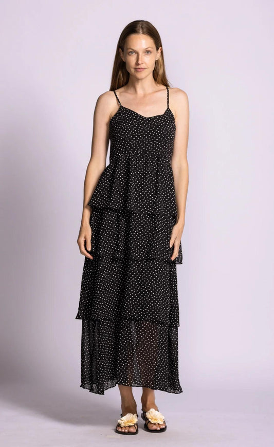 Finley Tiered Maxi Dress | Black & White Print