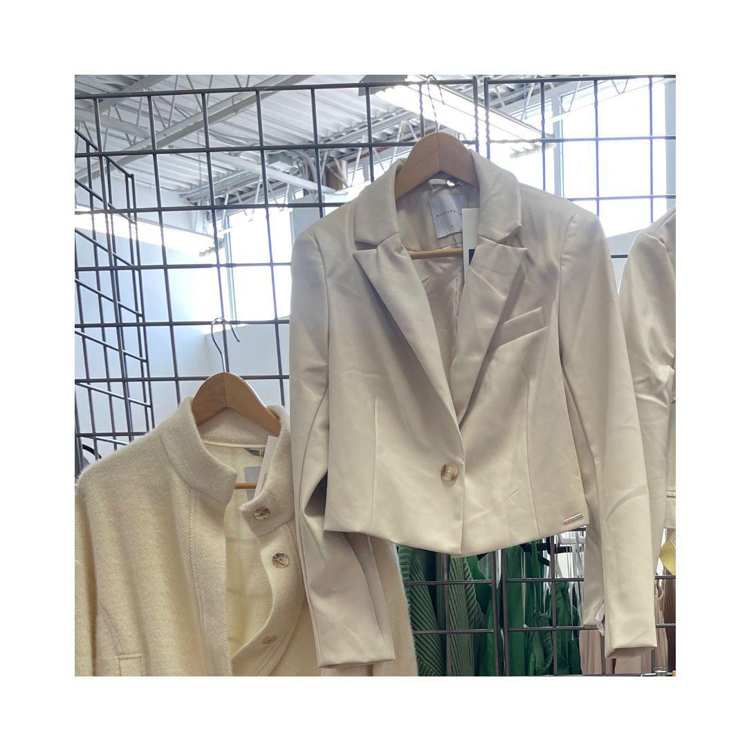 Olwin Faux Leather Cropped Blazer Jacket