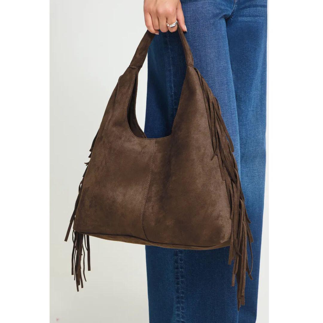 ICHI Elba Fringe Bag | 20127022 | Coffee