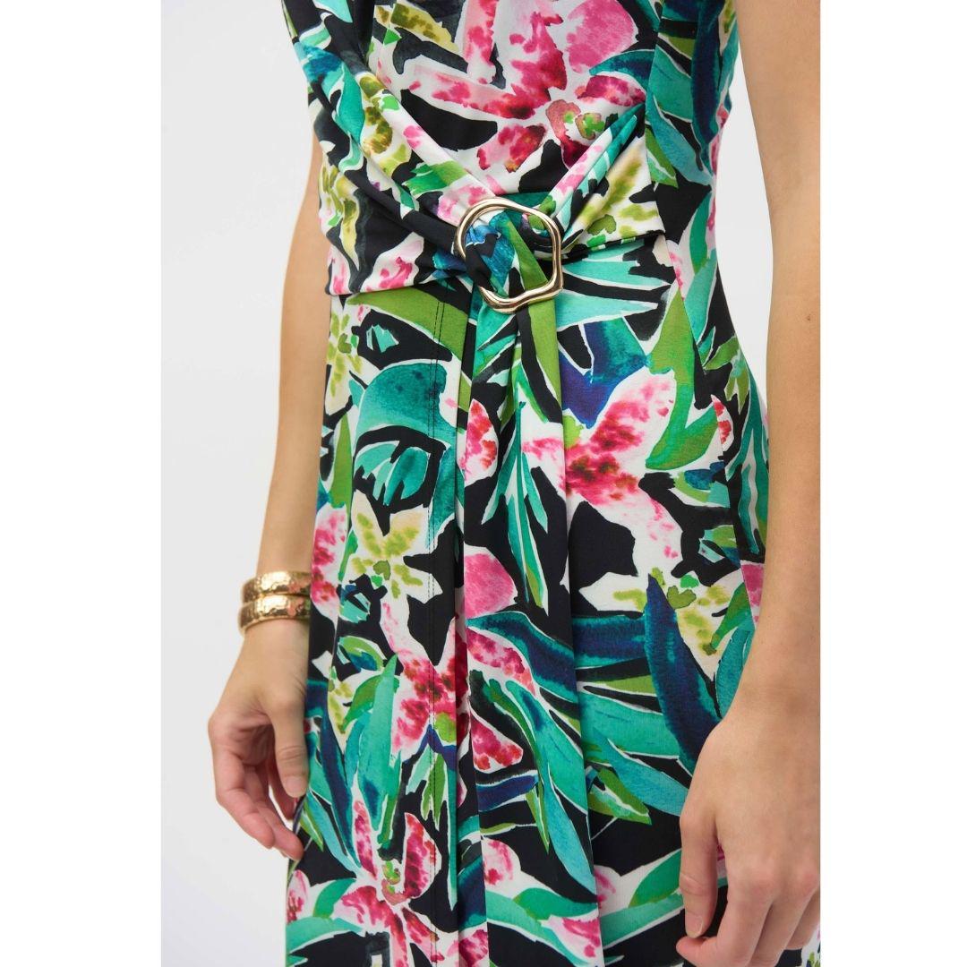Tropical Silky Knit Sheath Dress