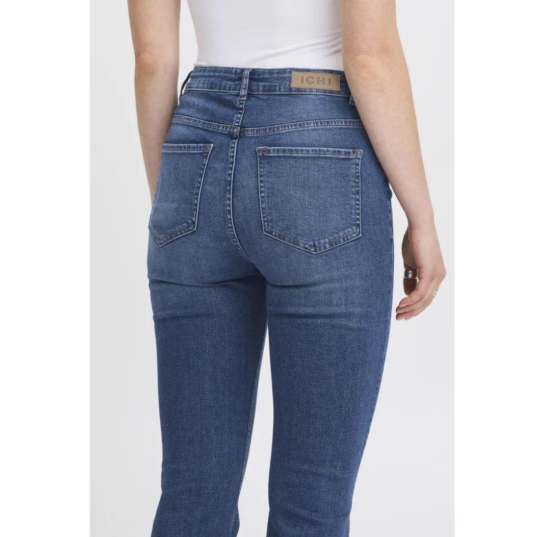 Wiggy Flared High Waist Jeans - 20122437 - Med Blue