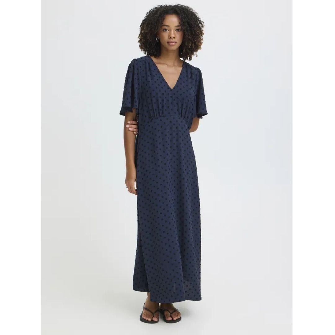 Zabby Dress - 20122959 - Navy Polka