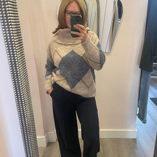 FRANSA Charleen Argyle Sweater | 20618567