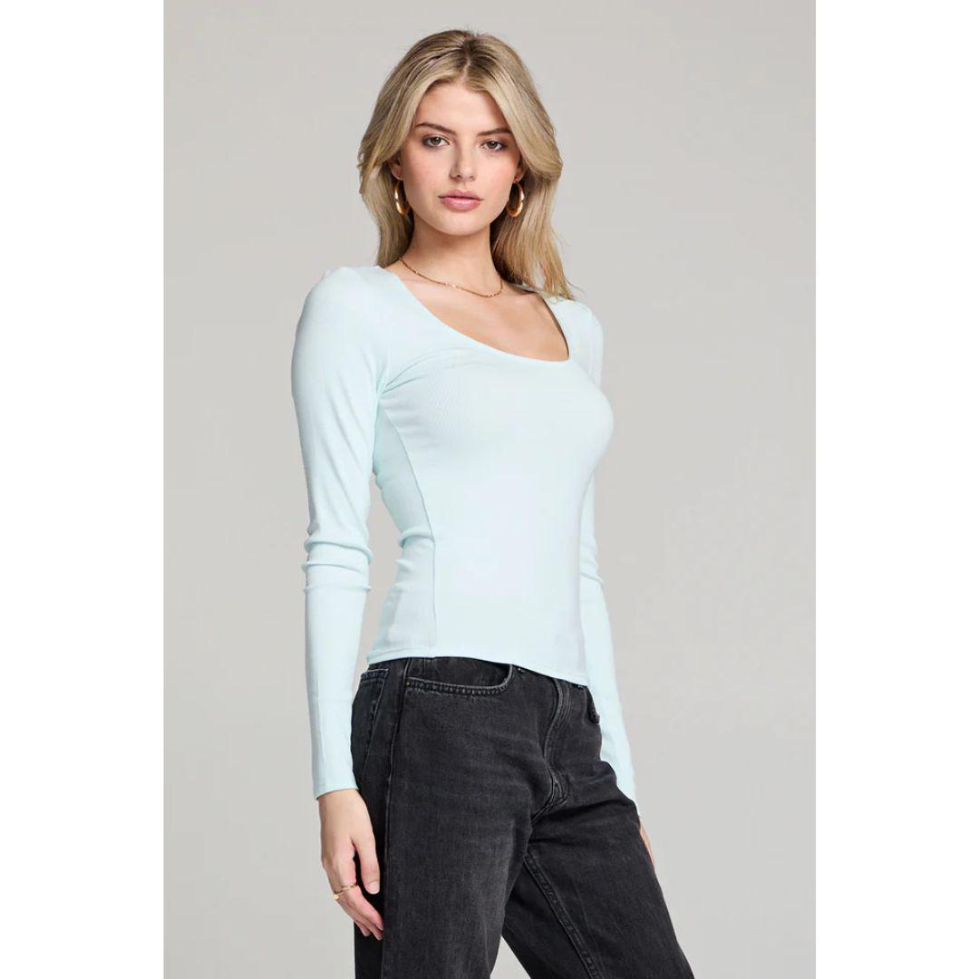 Scoop Neck Long Sleeve Slim Tee- S3502