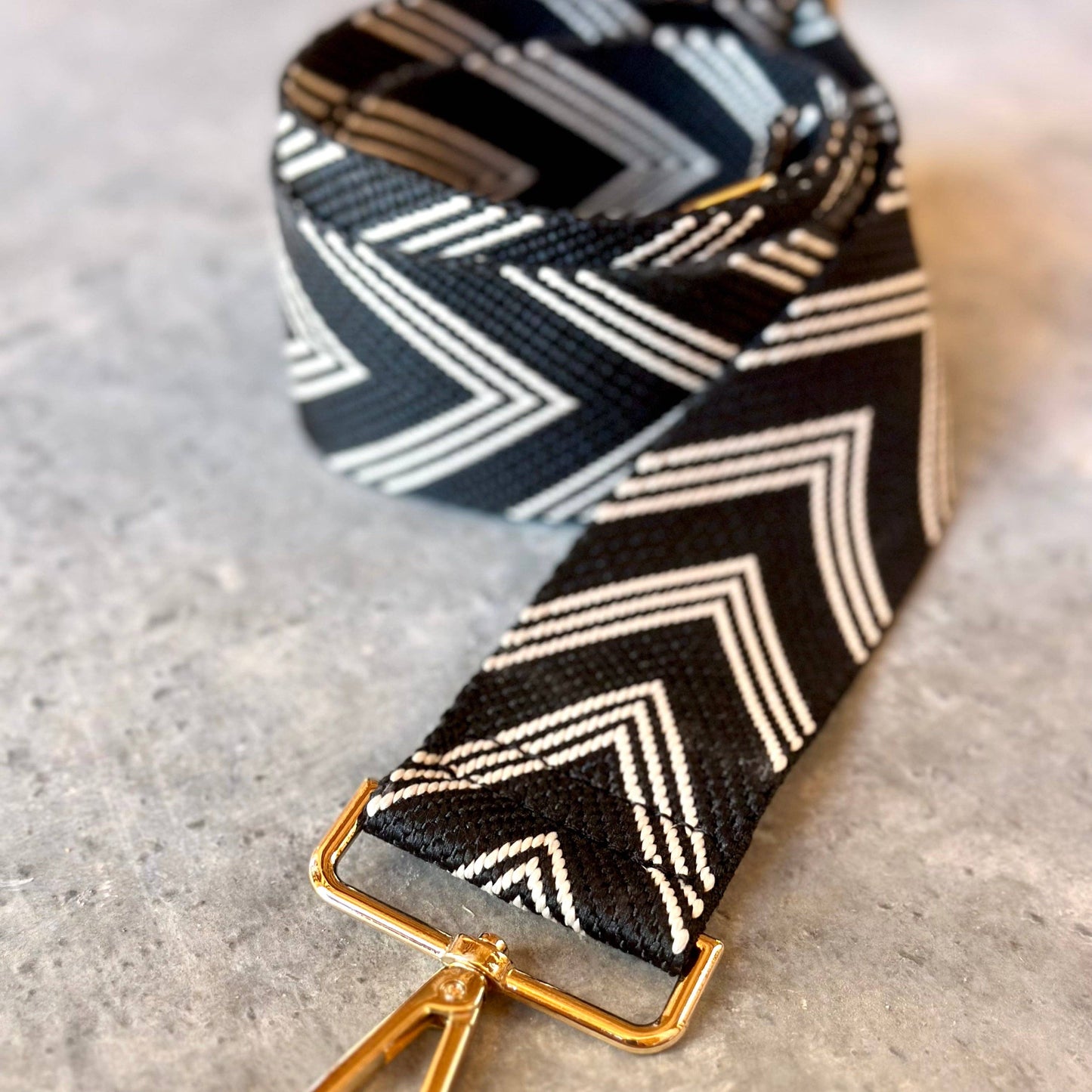 Justine Brooks Design - Black Chevron Bag Strap