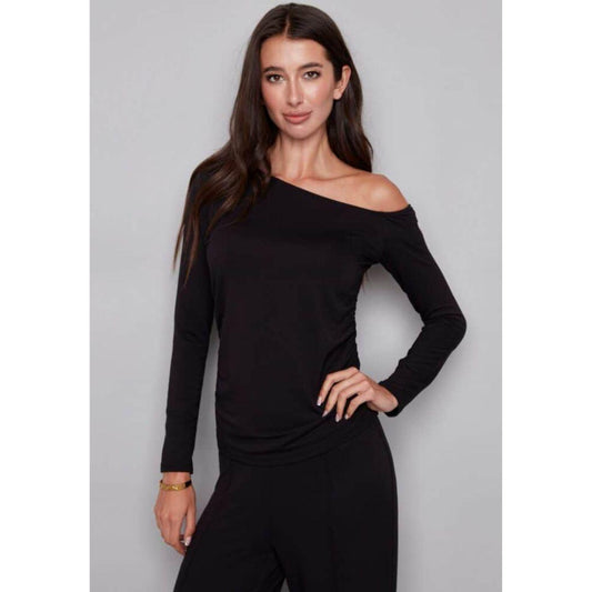 Claude Provence Drop-Shoulder Top - Black